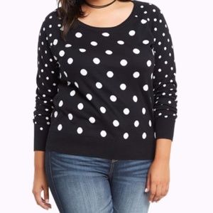 Torrid Polka dot Black and White Sweater Size 0X